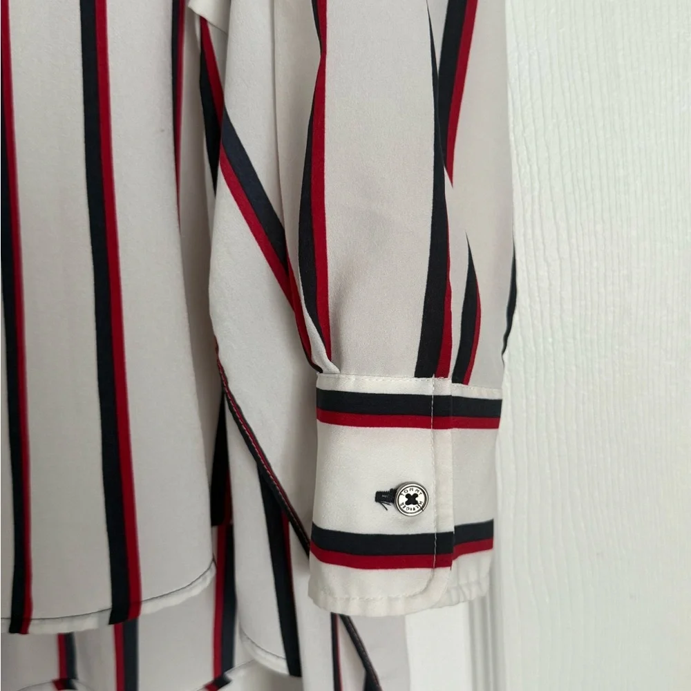 Tommy Hilfiger Black, White, and Red Striped Shirt - Picture 4 of 6